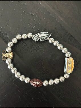 Baublebar Philadelphia Eagles Silver Beaded Charm Bracelet